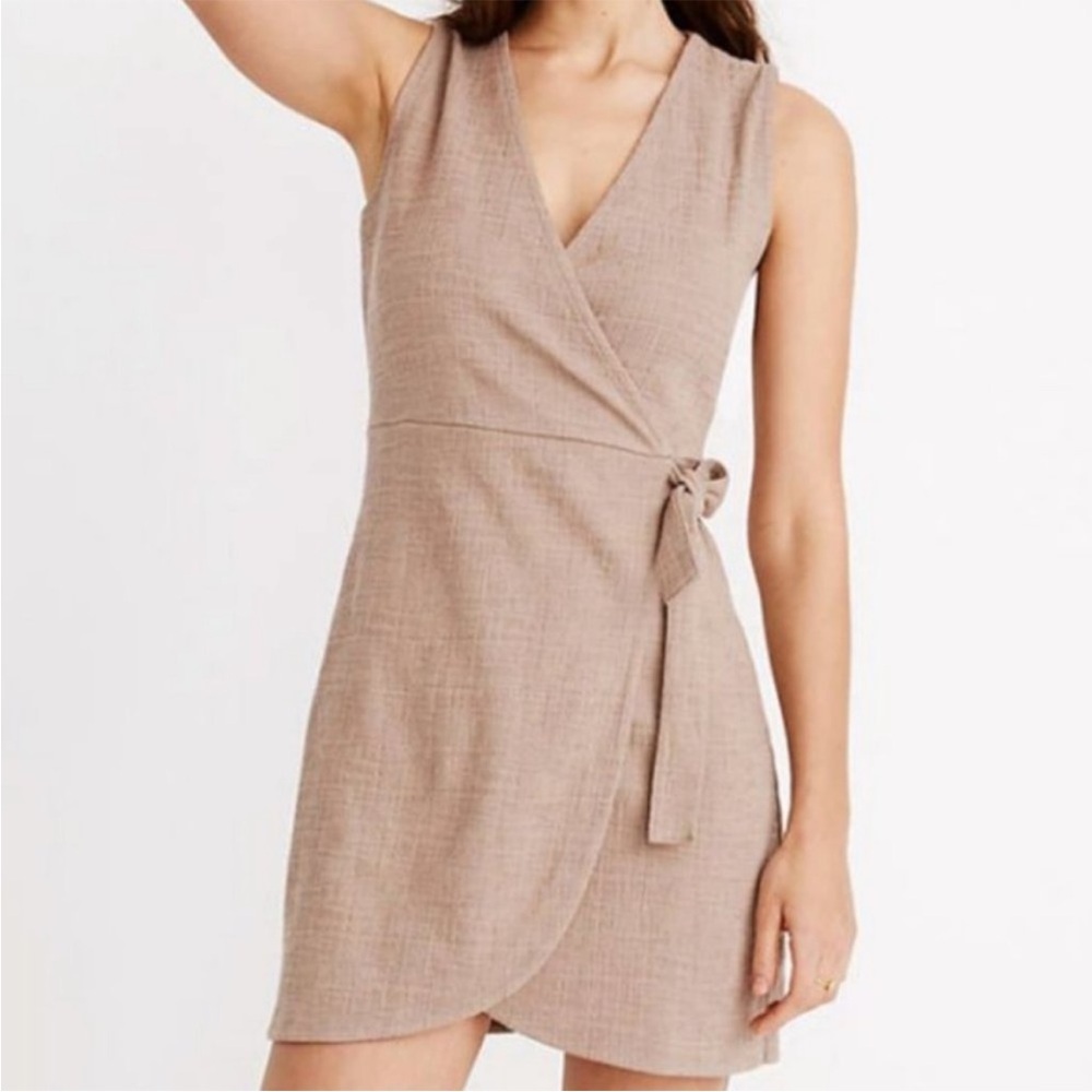 Madewell Crosshatch Side Tie Dress